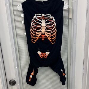 4/$15 Dog Thrills & Chills Skeleton Print Black outfit Size Large